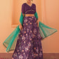 Janasya Purple Georgette Digital Floral Printed Festive Lehenga Choli | Swadesiicart