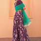 Janasya Purple Georgette Digital Floral Printed Festive Lehenga Choli | Swadesiicart