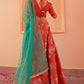 Janasya Orange Georgette Digital Floral Printed Festive Lehenga Choli | Swadesiicart
