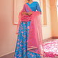 Janasya Blue Georgette Digital Floral Printed Festive Lehenga Choli | Swadesiicart