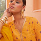Janasya Mustard Georgette Digital Floral Printed Festive Lehenga Choli | Swadesiicart