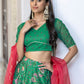 Janasya Green Georgette Digital Floral Printed Festive Lehenga Choli | Swadesiicart
