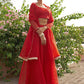 Janasya Red Organza Woven Design Festive Lehenga Choli | Swadesiicart