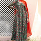 Janasya Bottle Green Georgette Digital Floral Printed Set | Swadesiicart
