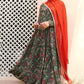 Janasya Bottle Green Georgette Digital Floral Printed Set | Swadesiicart