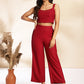 Janasya Wine Moss Solid Set | Swadesiicart