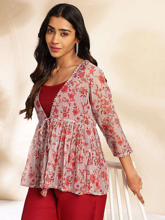 Janasya Wine Moss Solid Set | Swadesiicart