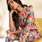 Janasya Multicolor Cotton Ikat Printed Set | Swadesiicart