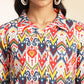 Janasya Multicolor Cotton Ikat Printed Set | Swadesiicart