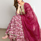 Janasya Pink Cotton Foil Floral Printed Set | Swadesiicart