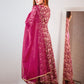 Janasya Pink Cotton Foil Floral Printed Set | Swadesiicart
