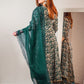Janasya Teal Cotton Foil Floral Printed Set | Swadesiicart