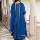 Janasya Women's Blue Brocade Woven Design Festive Anarkali Kurta Set | Swadesiicart