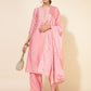 Janasya Pink Chanderi Embellished Set | Swadesiicart