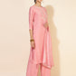 Janasya Pink Chanderi Embellished Set | Swadesiicart