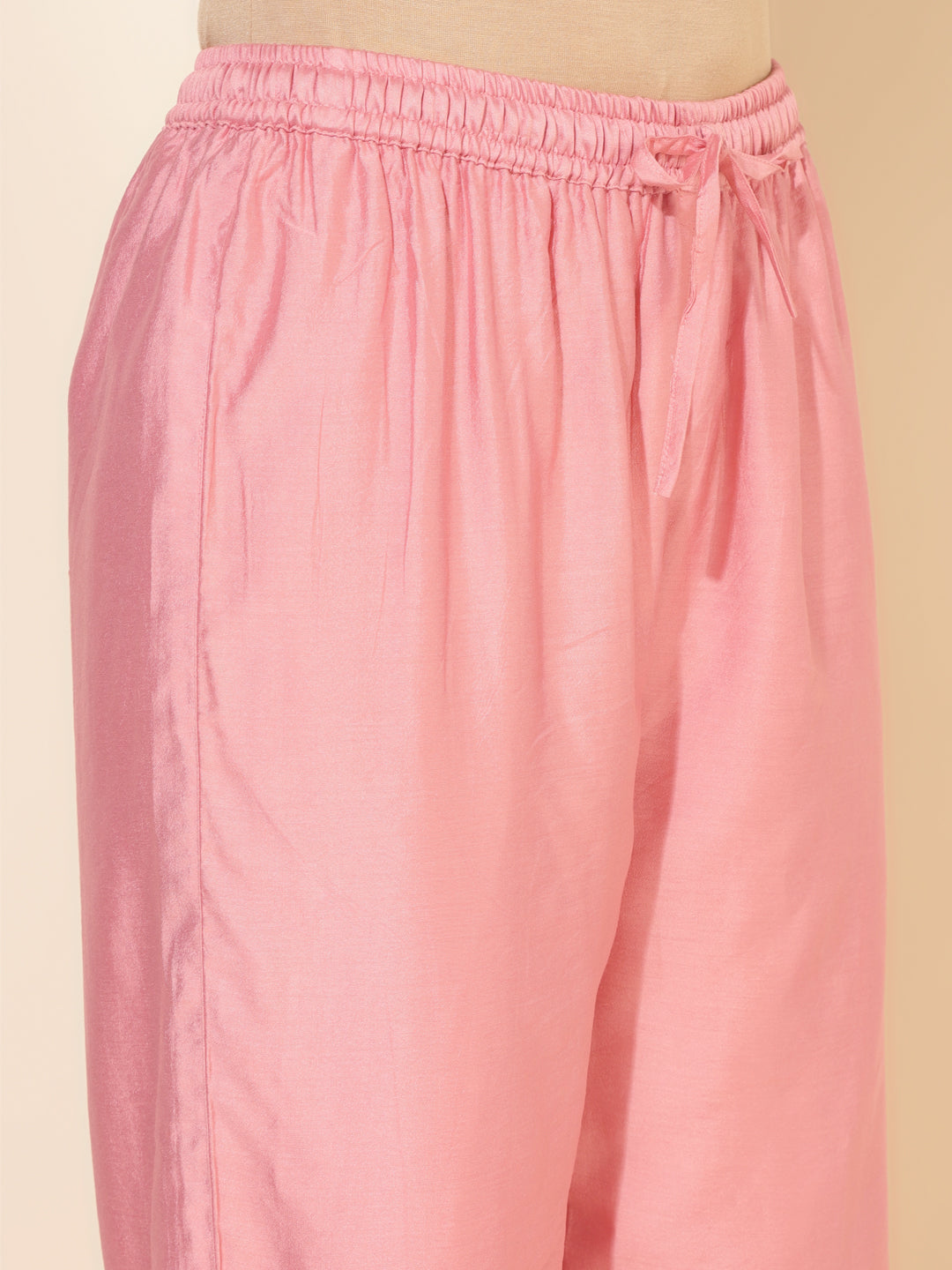 Janasya Pink Chanderi Embellished Set | Swadesiicart