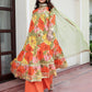 Janasya Women's Multicolor Cotton Floral Printed Festive Flared Kurta Set | Swadesiicart