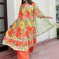 Janasya Women's Multicolor Cotton Floral Printed Festive Flared Kurta Set | Swadesiicart