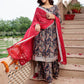 Janasya Women's Navy Blue Cotton Ethnic Printed Festive Flared Kurta Set | Swadesiicart