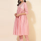 Janasya Pink Crepe Silk Yoke Embroidery Set | Swadesiicart