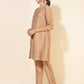 Janasya Beige Crepe Silk Embellished Set | Swadesiicart