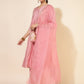 Janasya Pink Crepe Silk Yoke Embroidery Set | Swadesiicart