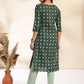 Janasya Green Cotton Printed Sets | Swadesiicart