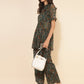Janasya Green Chiffon Lurex Floral Printed Co-ords - Swadesiicart