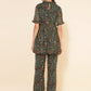 Janasya Green Chiffon Lurex Floral Printed Co-ords - Swadesiicart