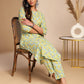 Janasya Light Green Cotton Floral Straight Co-ord Set - Swadesiicart