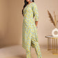 Janasya Light Green Cotton Floral Straight Co-ord Set - Swadesiicart