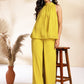 Janasya Yellow Dobby Chiffon Solid Sets | Swadesiicart