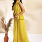 Janasya Yellow Dobby Chiffon Solid Sets | Swadesiicart