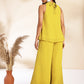 Janasya Yellow Dobby Chiffon Solid Sets | Swadesiicart