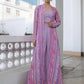 Janasya Lavender Georgette Chevron Regular Co-ord Set - Swadesiicart