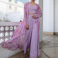 Janasya Lavender Georgette Chevron Regular Co-ord Set - Swadesiicart