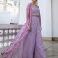 Janasya Lavender Georgette Chevron Regular Co-ord Set - Swadesiicart