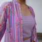 Janasya Lavender Georgette Chevron Regular Co-ord Set - Swadesiicart