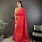 Joban Fashion Banarasi Hot Pink Woven Soft Silk Saree | Swadesiicart