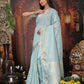 Shree Shyam Fashion Organza Sky Blue Saree