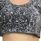All Season Wear Gray And Blue Ruffled