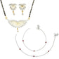 AanyaCentric Gold-Polished Mangalsutra Pendant Earring Set & Silver Plated Anklet
