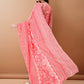 Angrakha Style Floral Printed A-Line Kurta With Pant & Dupatta, Pink - Hiral Fashion