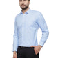 Jainish Blue Formal Shirt with white detailing ( SF 419Blue ) | Swadesiicart