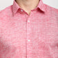 Jainish Red Men's Solid Cotton Formal Shirt ( SF 782Red ) | Swadesiicart