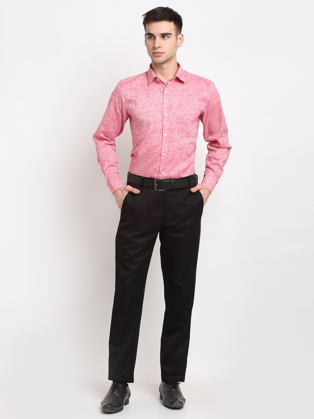 Jainish Red Men's Solid Cotton Formal Shirt ( SF 782Red ) | Swadesiicart