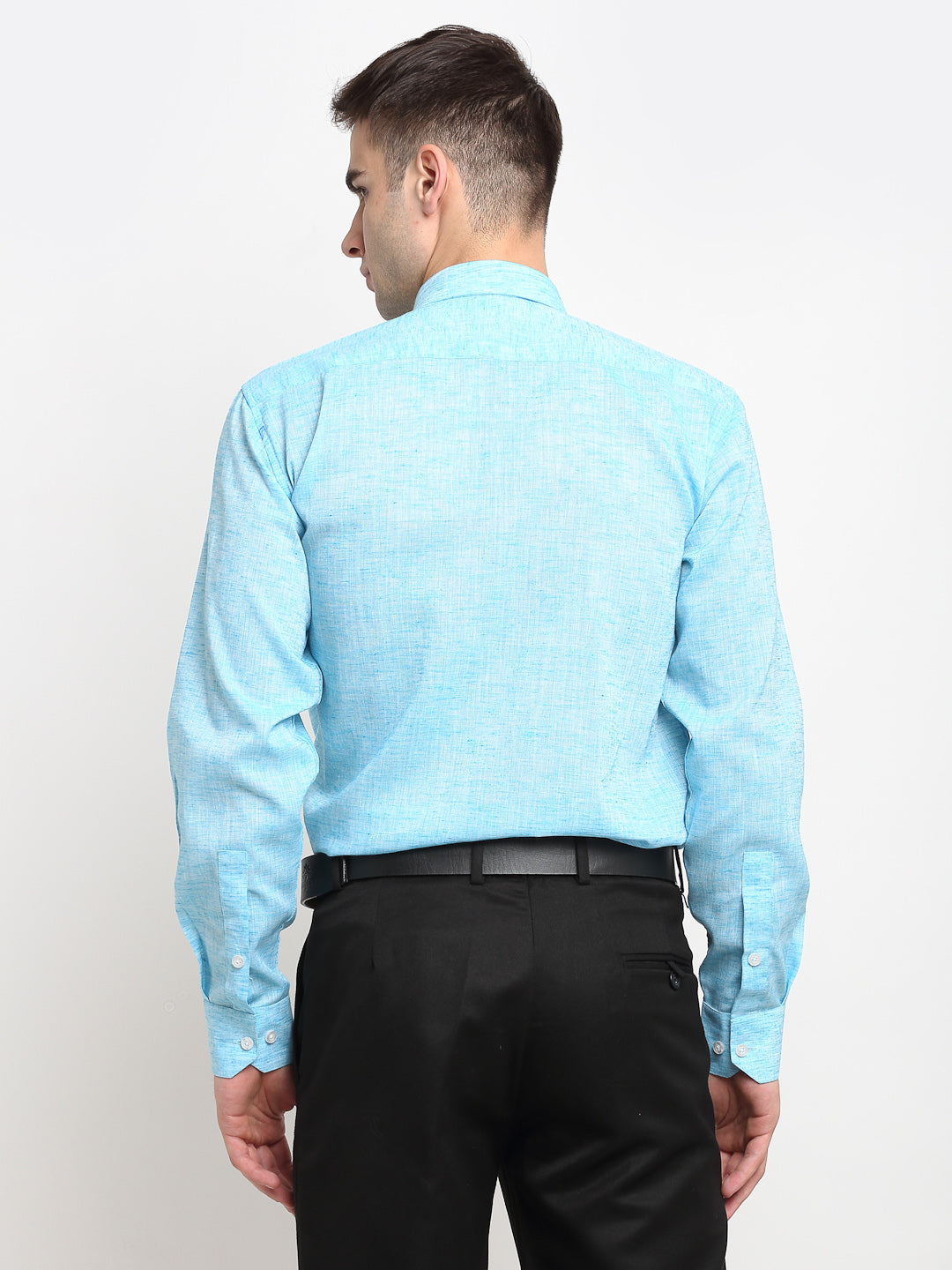 Jainish Blue Men's Solid Cotton Formal Shirt ( SF 782Sky ) | Swadesiicart
