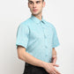 Jainish Green Men's Solid Cotton Half Sleeves Formal Shirt ( SF 783Green ) | Swadesiicart