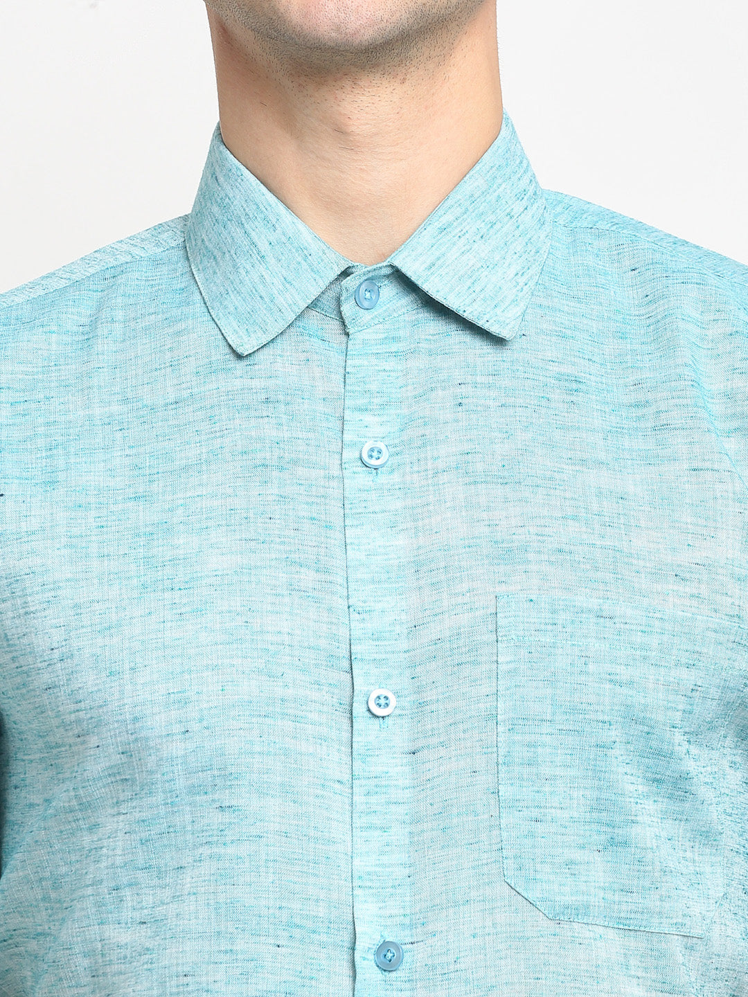 Jainish Green Men's Solid Cotton Half Sleeves Formal Shirt ( SF 783Green ) | Swadesiicart