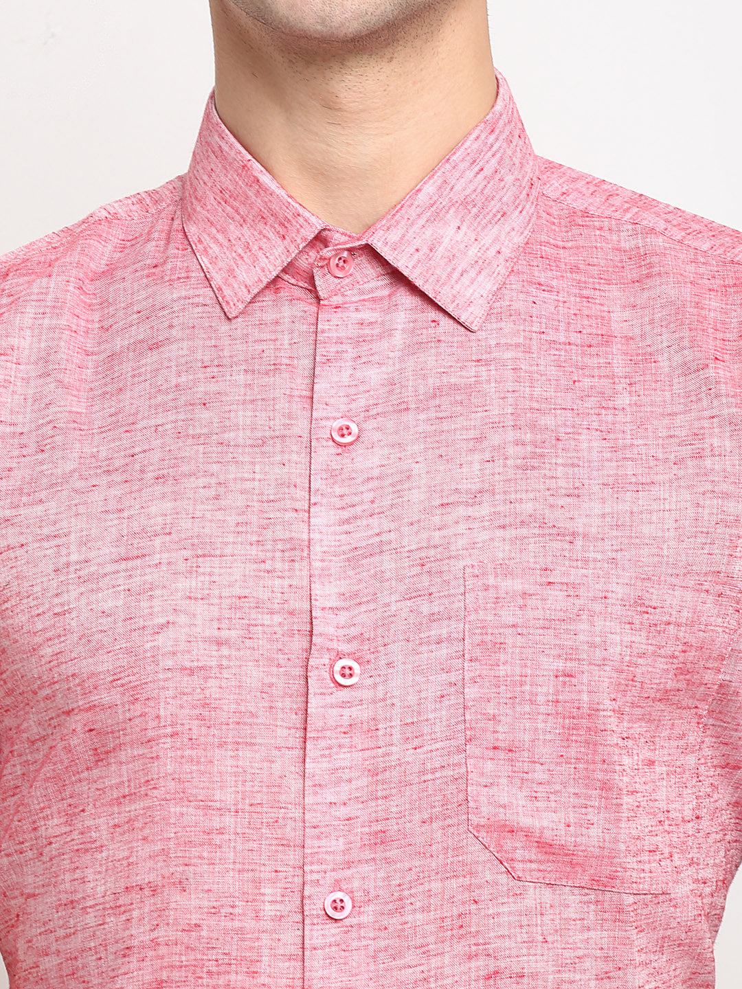 Jainish Red Men's Solid Cotton Half Sleeves Formal Shirt ( SF 783Red ) | Swadesiicart